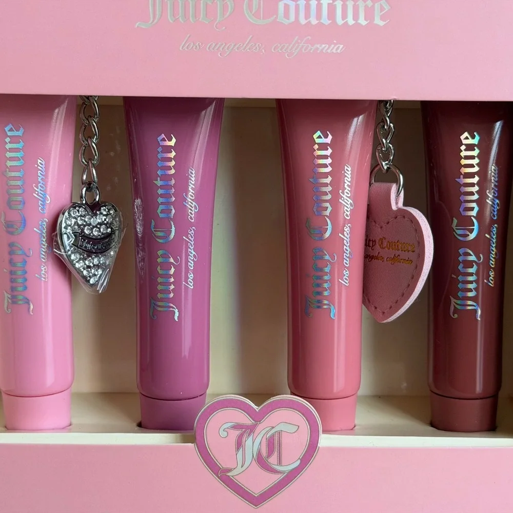 New Juicy Couture 4 Pck Tinted Lip Butter Gloss Pink Makeup Cosmetic Charm